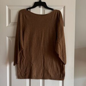 J. Jill Women's Brown Speckled Crew Neck Sweater